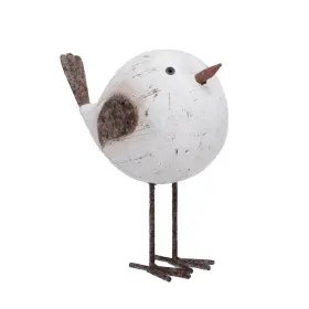 Se2193 100 North Attraction Design Chubby Plump Bird - 6.7 X 5.9 Inch Distressed White Wood An
