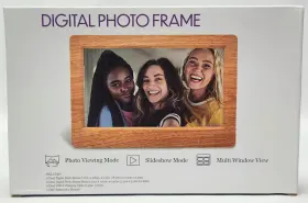 Mu38008 1616 Holdings Digital Photo Frame Wood Grain Slideshow Multi Window Views 7x5 In 800x480
