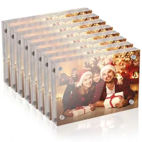 Xiangkuangs2 Airsnigi 4x6 Acrylic Picture Frames 8 Pack Clear Frameless Magnetic Double Sided Phot