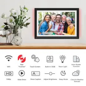 Akimart 705252421527 32gb Frameo 10.1 Inch Wifi Digital Photo Frame With Led Light 1280x800 Hd Ip #2
