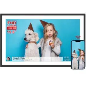 Akimart 705252422029 15.6 Inch Wifi Digital Picture Frame With 1920x1080 Fhd Ips Touch Screen Sen
