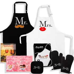 Aller Home&kitchen 686457041874 The Mr And Mrs Aprons One-size-fits-all Funny For