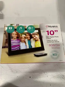 12658 Aluratek Nib 10 Inch Slim Digital Photo Frame 4gb Built-in Memory With Remote - Black