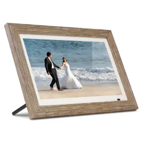 Aluratek 812658014380 13 Inch Distressed Wood Digital Photo Frame With 8gb Built-in Memory 2 Interchan