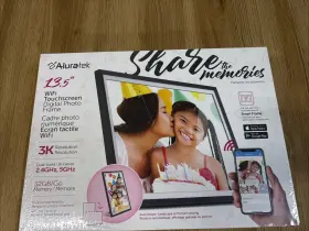 Aluratek 812658015103 - 13.5 Inch 3k Touchscreen Lcd Wi-fi Digital Photo Frame Black New Sealed