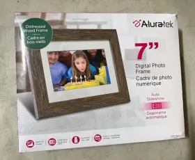 Adpfd07f Aluratek 7 Inch Distressed Wood Digital Photo Frame