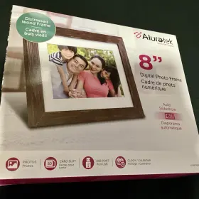 Adpfd08f Aluratek 8 Inch Distressed Wood Digital Photo Frame With Auto Slideshow. Nwot