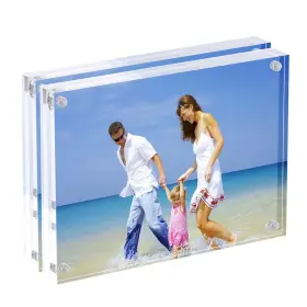 Ameitech 614409461326 Acrylic Picture Frames 4x6ftft Clear Double Sided Block Set Desktop