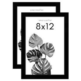 Americanflat 914129873639 Gallery Picture Frame - Wood Molding With Glass Front 8 Inch X 12 2 Pack Black