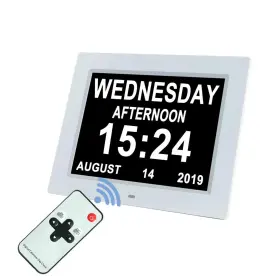 Nbt-001 Aowasi Upgraded 10 Inch Digital Day Calendar Clock Auto-diming And 8 Alarms Options
