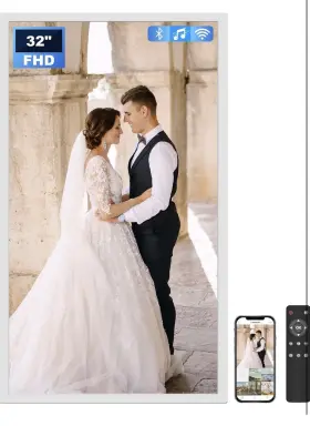 Ak-w320w-fh-b-v-us Arktronic Extra Large Digital Picture Frame 32 Inch 1920x1080 Fhd Ips Wifi White
