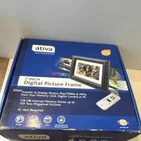 Ativa 561-410 7in Lcd Digital Picture Frame 128mb Usb Black Remote Clock Calendar