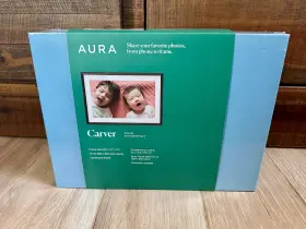Af903-mblk Aura New Carver Gravel With White Mat 10.1 Inch Digital Picture/video Frame - Nib