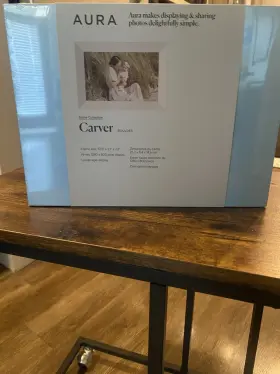 Afcf24-wht Aura Carver Stone By Digital Frame