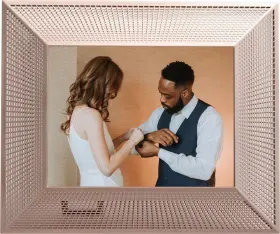 J0097w-c02 Aura Smith Digital Picture Frame 9.7in Wifi Platinum Rose