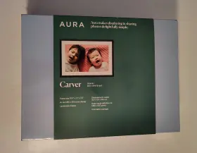 U12-10216328 Aura Sealed Carver 10.1 Inch Screen Digital Picture Frame Gravel With White Mat