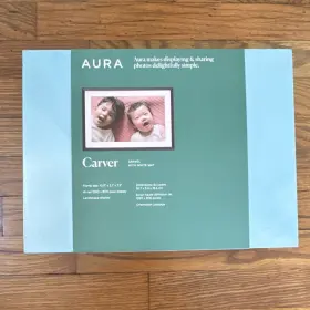 U50-10088553 Aura Carver Digital Photo Frame Gravel White 10.5 Inch X 2.1 7.3 Hi-res Display