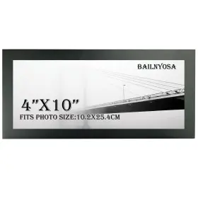 Bailnyosa 736483820056 10x4 Frame Black Solid Wood Picture -4x10 Panoramic For W
