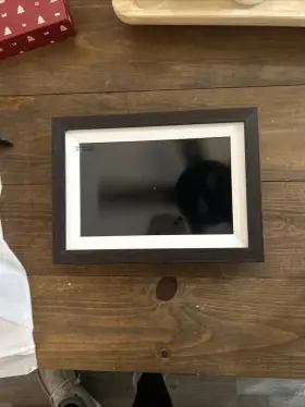 2afw7-m10r7 Biuframe Digital Photo Frame Brown And White Border With Power Adapter Modern Display