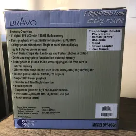 Dpf-080c Bravo New 8 Inch Digital Photo Frame Lcd Wood Look Speaker Collage Mosaic Remote #3