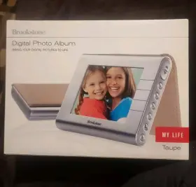 Brookstone 883594017834 Digital Photo Album Taupe Stores 4 000 Photos In Box
