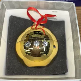 Brookstone 883594021251 My Life Digital Photo Tree Ornament Gold Stores Up To 125 Photos Open #2