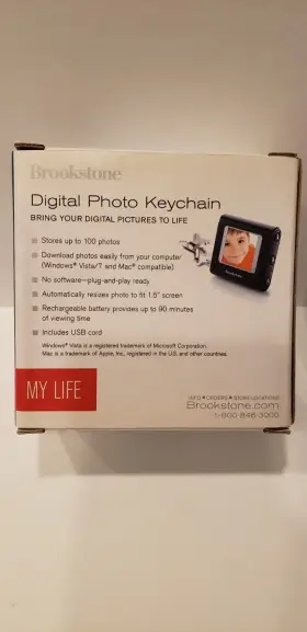 Brookstone 883594026065 Inch My Life Digital Photo Keychain 1.5 Screen 100 Photos Silicone Case #3