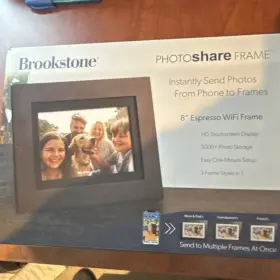 B086wnvxjl Brookstone Photoshare 8 Inch Hd Touchscreen Wi-fi Frame Espresso 5000 Photos