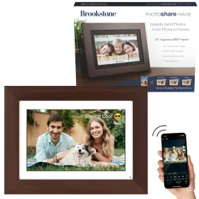 Fsm010blb-v2 Brookstone 10.1 Inch Wifi Digital Photo Photoshare Frame V2 Black Wood