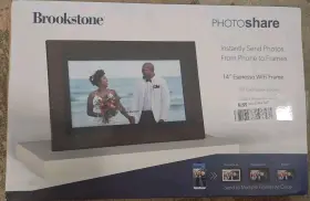 Fsm014esb Brookstone Photoshare 14 Inch Digital Picture Frame Send Pics From Phone To Frames