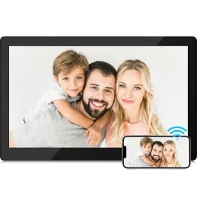 54332 Brvatoe 15.6 Inch Wifi Digital Picture Frame Ips Touch Screen Photo 16gb