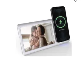 Chargeworx 643620035139 Smatpix White Wireless Charging Photo Frame