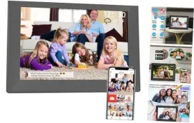 Cr-1012 Churui Frameo Digital Frame Wifi Smart Picture Frames 10.1 Inch Milk Gray