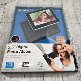 Dp-350 Coby 3.5 Inch Digital Photo Album Frame 1gb Speakers - Plays Mp3 Files