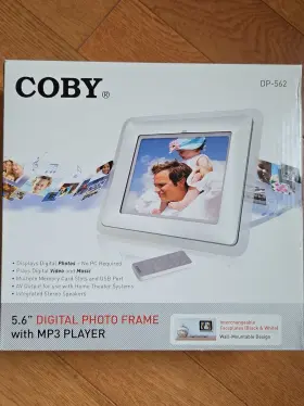Dp-562 Coby 5.6 Inch Digital Photo Frame With Built-in Mp3 Player And Stereo Speakers New