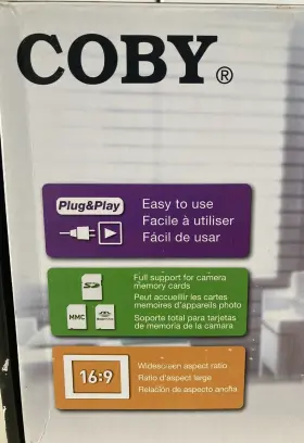 Dp732 Coby 7 Inch Digital Picture Frame Plug And Play 16 9 Widescreen Aspect Ratio #2