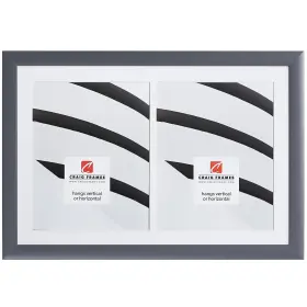 648121801c05a Craig Frames 12 X 18 Inch Grey Picture Frame Single White Collage Mat With 2