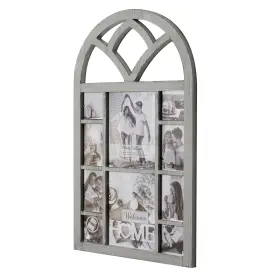 384736web Crystal Art Gallery Rustic Arch Window Photo Collage Frame - Gray Distressed 31.5 Inch X 18 Home