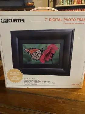 Dpf711 Curtis 058465763954 7 Inch Digital Photo Frame Jpeg Mp3 Remote Ac Adaptor Av Cord New
