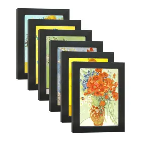 Fde-ps275-5x7-b6 Dekwinn 5x7 Picture Frame Set Of 6 With Real Glass For Pictures 4x6 Mat Or W