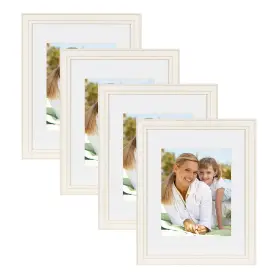 211242 Designovation Kieva Solid Wood Picture Frames Distressed Soft White 11x14 Ma