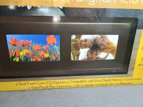 Dpf770 Digital Decor 012495977231 Dual Screen 7-inch Color Lcd Picture Frame With Remote Nib #3