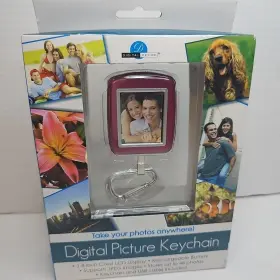 Digital Decor 884118058555 1.8 Inch Lcd Picture Keychain 48 Photos Pink Mauve Brand New Usb Cable