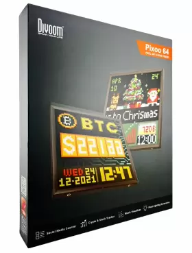 819285 Divoom Pixoo 64 Wifi Pixel Cloud Digital Frame With App Control X Led - New