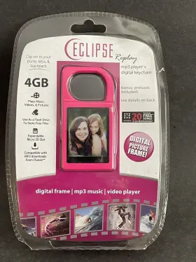 Eclipse 878376002375 Replay Sl 4gb Mp3 Player Video And Digital Picture Frame Keychain