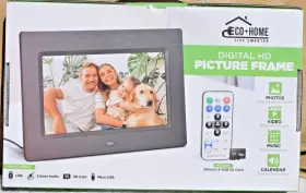 64195644124 Eco Home Digital Hd Picture Frame Remote And 4gb Sd Card Included 7 Inch