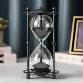 St-9030-bk Elainestore Hourglass Timer 30 Minute Black Metal Frame Decorative Sand San