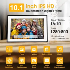 Emitever 850058893310 10.1 Inch Wifi Digital Picture Frame 32gb Storage 1280x800 Ips Hd To #3