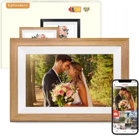 Beige105 Eptusmey Digital Picture Frame Built-in 32gb 10.1 Inch Wifi Photo With Ips Touc