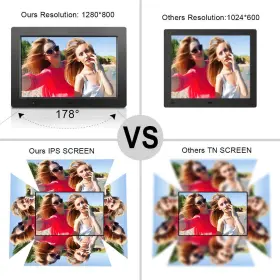 Flyamapirit 782337310662 Digital Picture Frame 10.1 Inch - Slideshow Electronic Photo Display With Mot #2